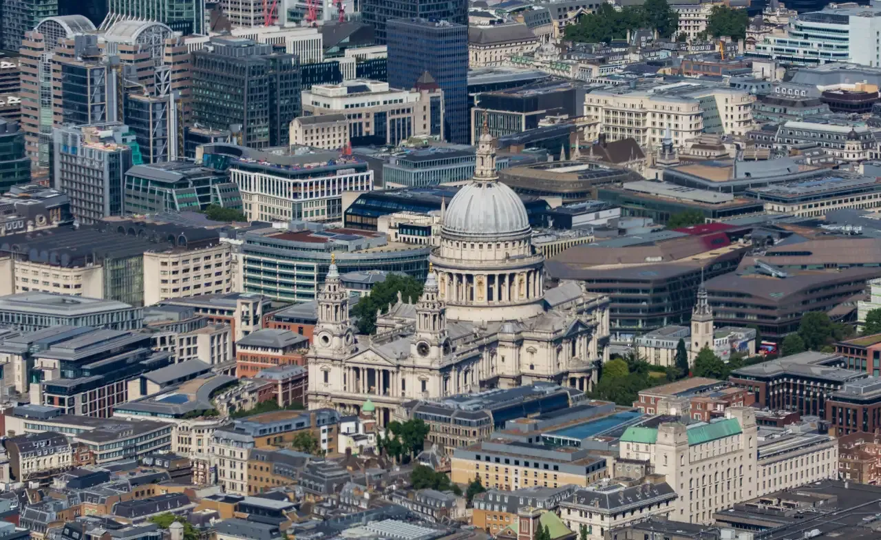 Aerial view of the St Paul's Cathedral