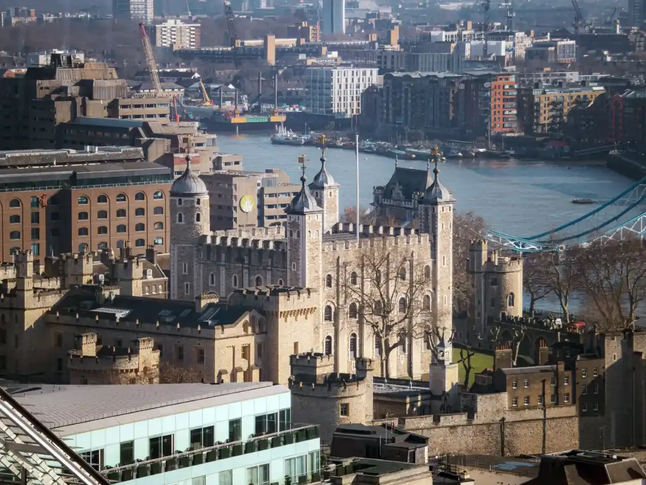Aerial view of the Tower of London