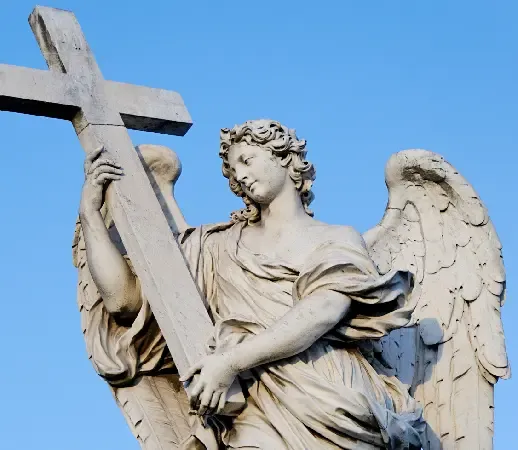 Angel with the cross statue