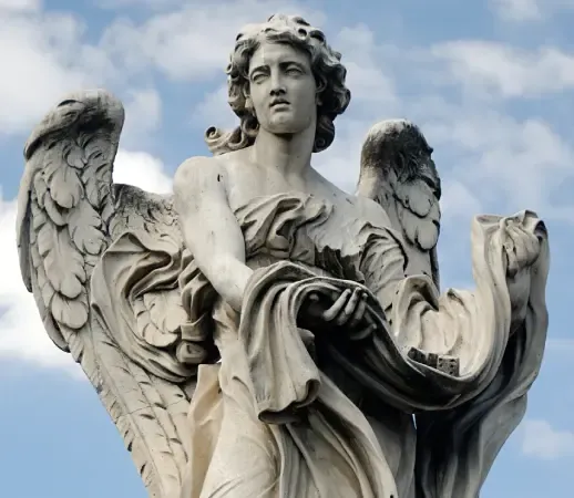 Angel with the Garment and Dice statue