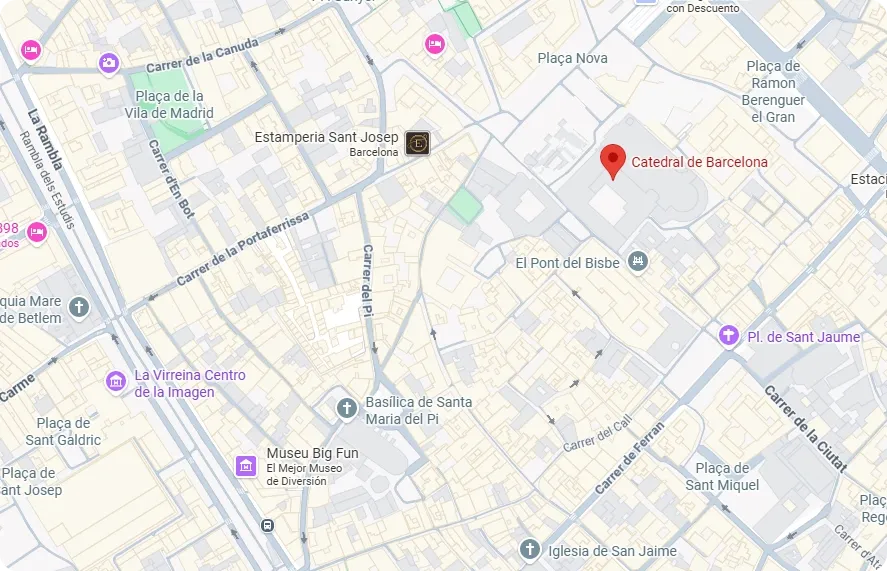 Where is the Barcelona Cathedral located?
