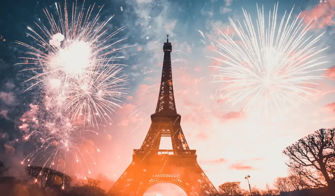 Bastille day in Eiffel Tower