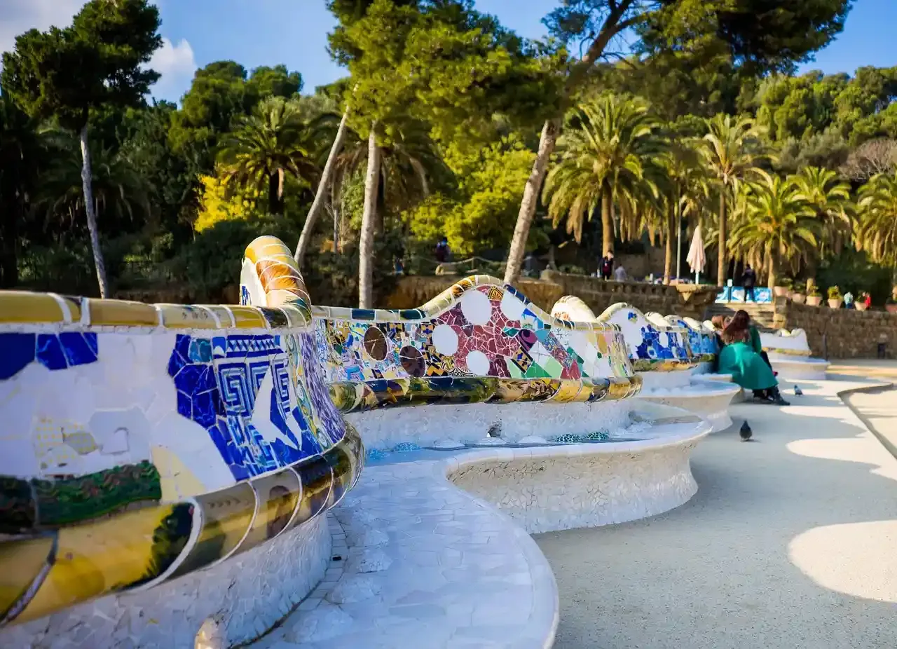 Benches of Gaudí's park