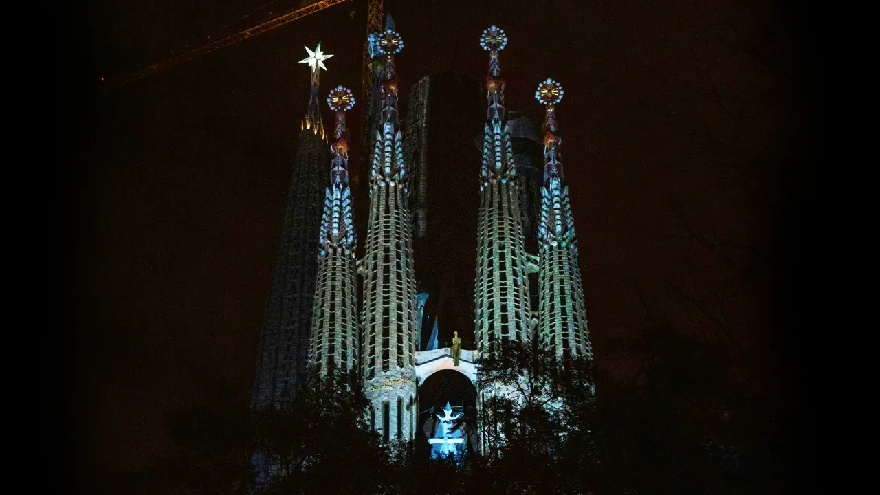 Charity lighting of the Sagrada Família