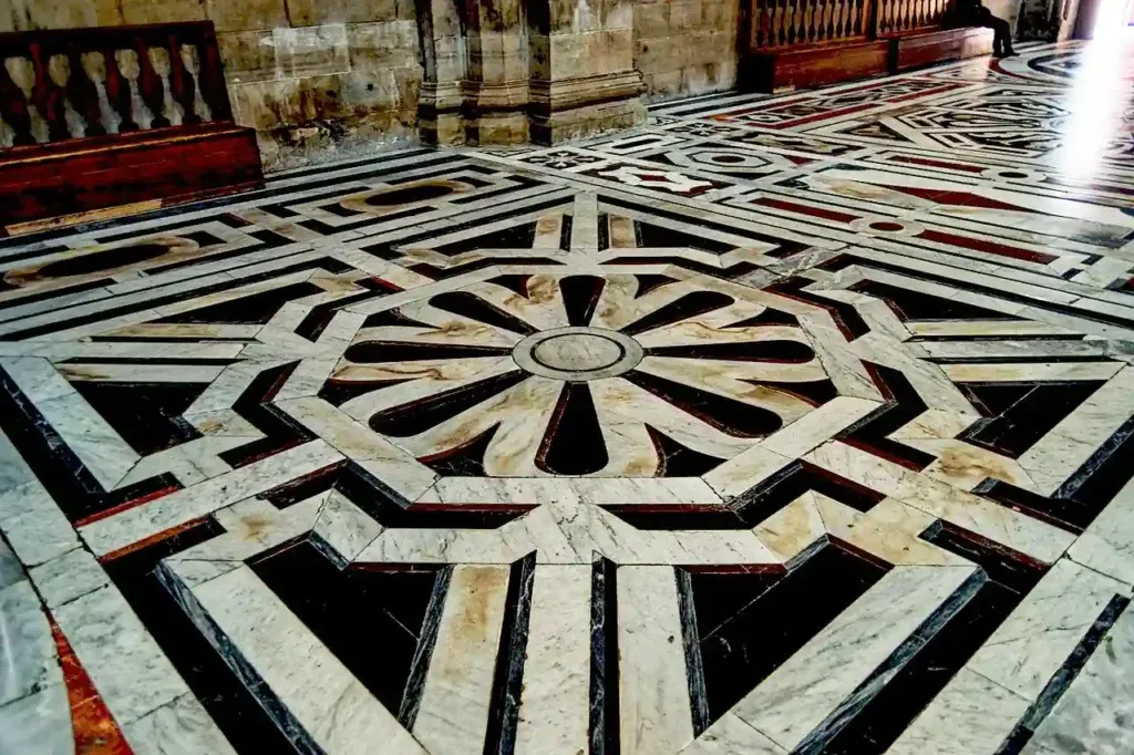 The interior floor of the Duomo