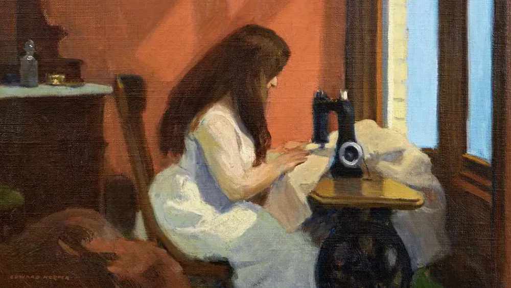 "Girl at Sewing Machine" by Edward Hopper