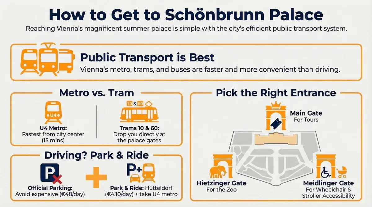 How to get to Schönbrunn Palace