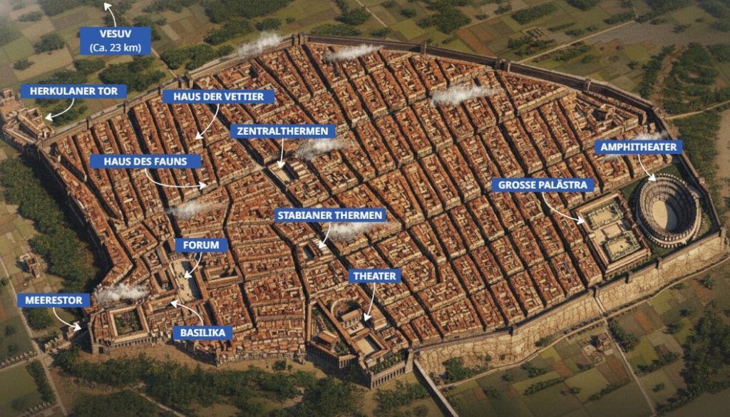 Karte von Pompeji