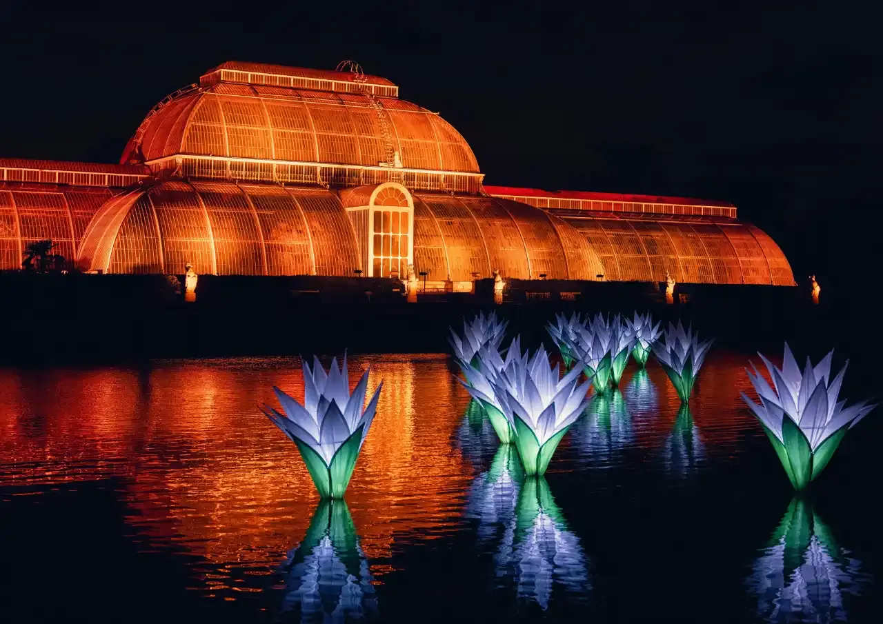 Kew Gardens at night