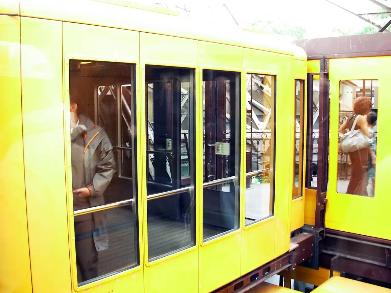 The lift at the Eiffel Tower