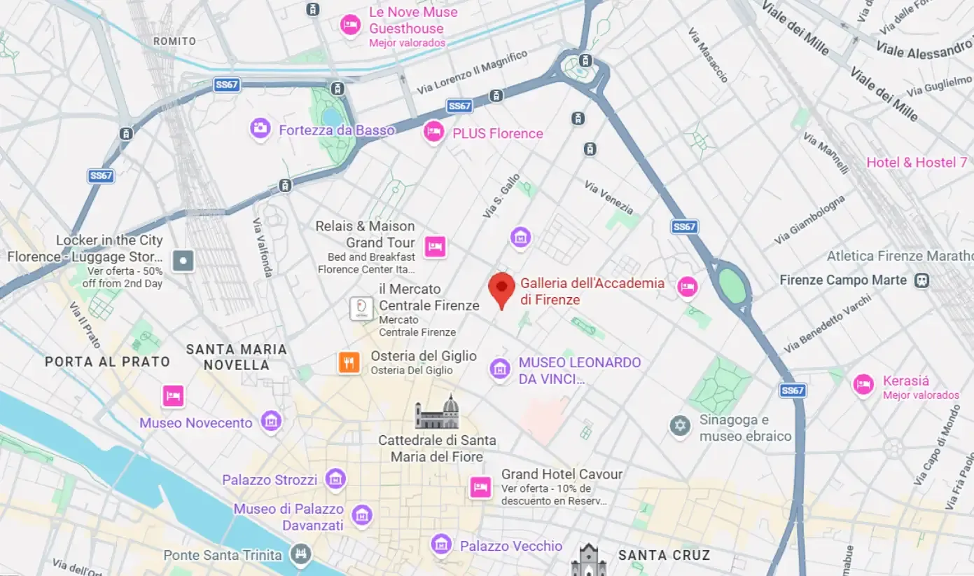 Map of Accademia Gallery
