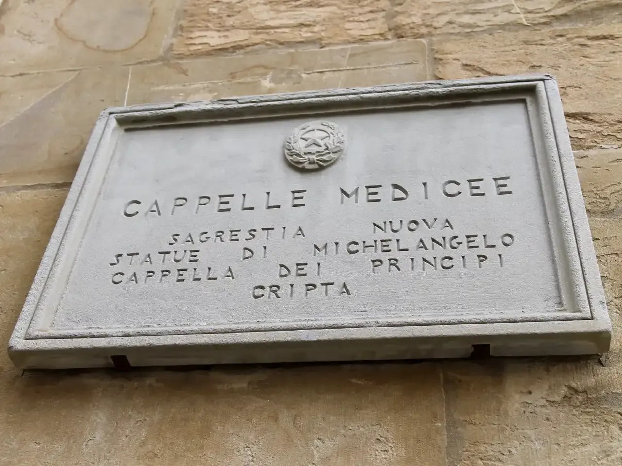 Medici Chapel plaque