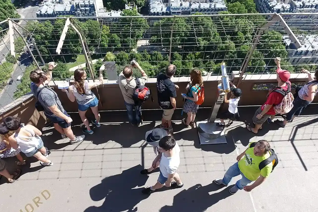 Observation deck on the second floor of the Eiffel Tower