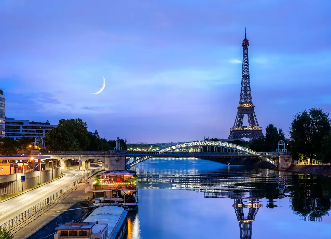 Paris night with Eiffel Tower
