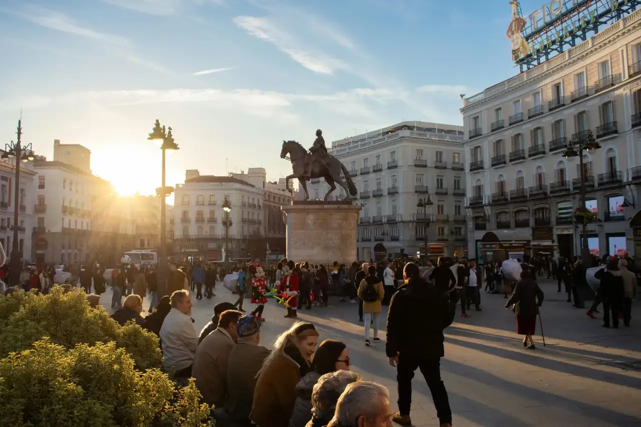 People at Puerta del Sol, Madrid