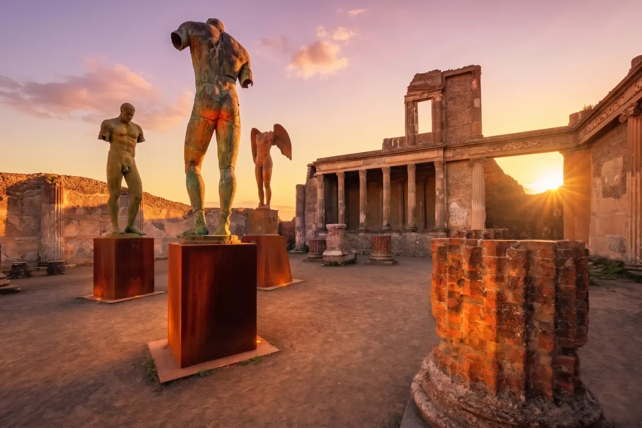 Pompeii at sunset