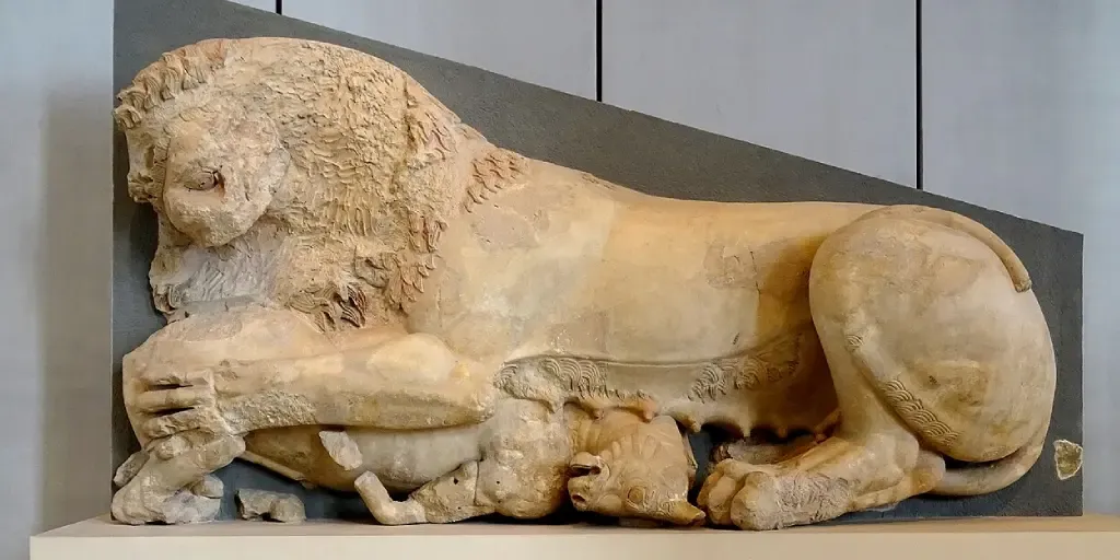 Statue of Lioness and Calf