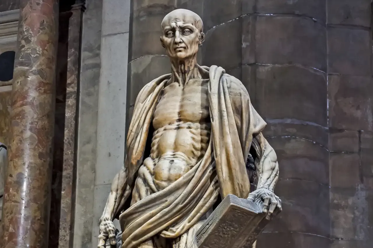 Statue of St Bartholomew flayed