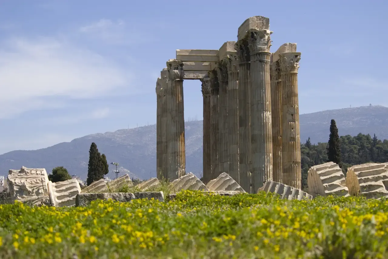 The Temple of Olympian Zeus in Spring