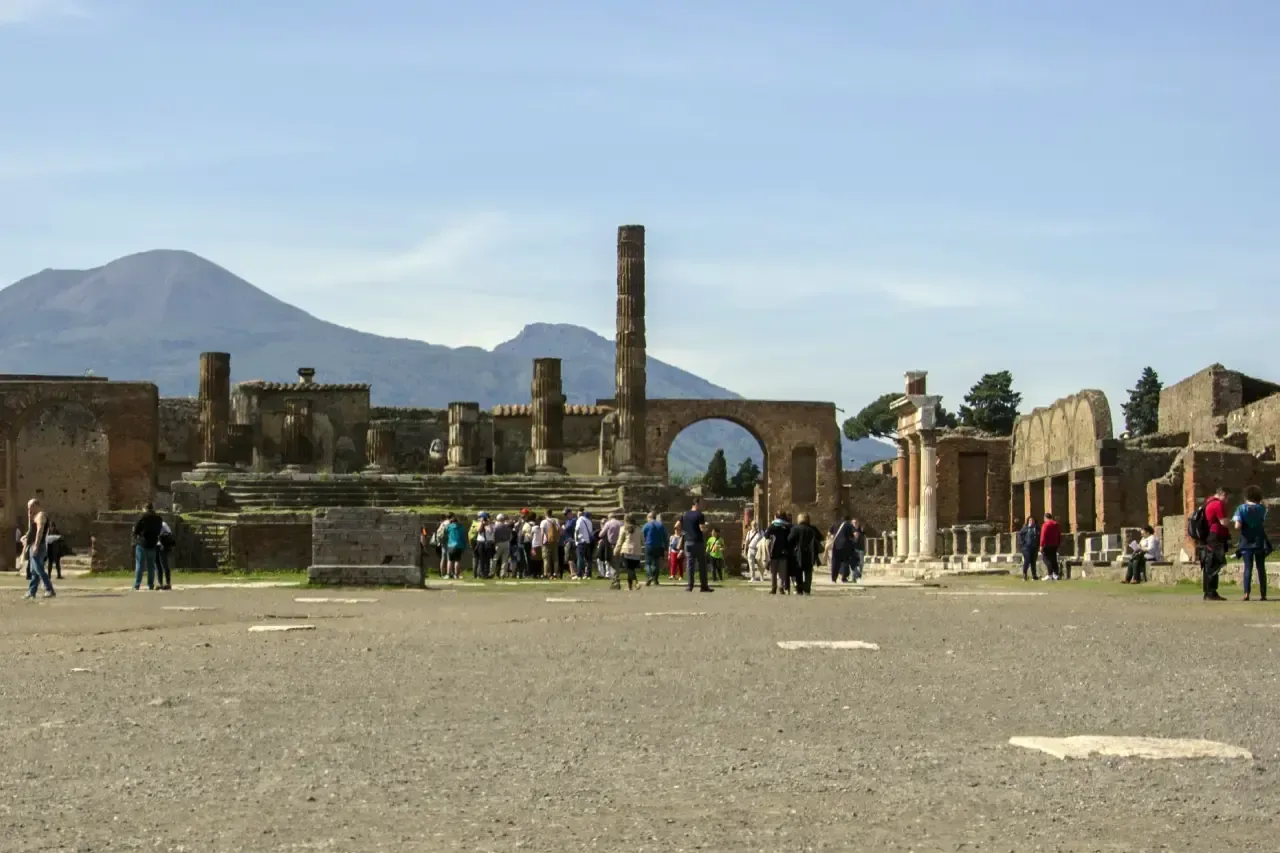 Tourists in Pompeii