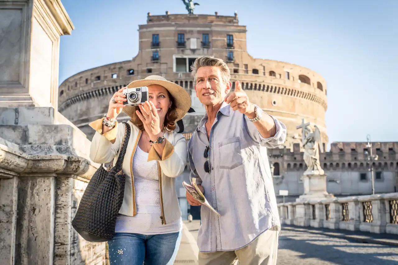 Tourists visiting Castel Sant'Angelo