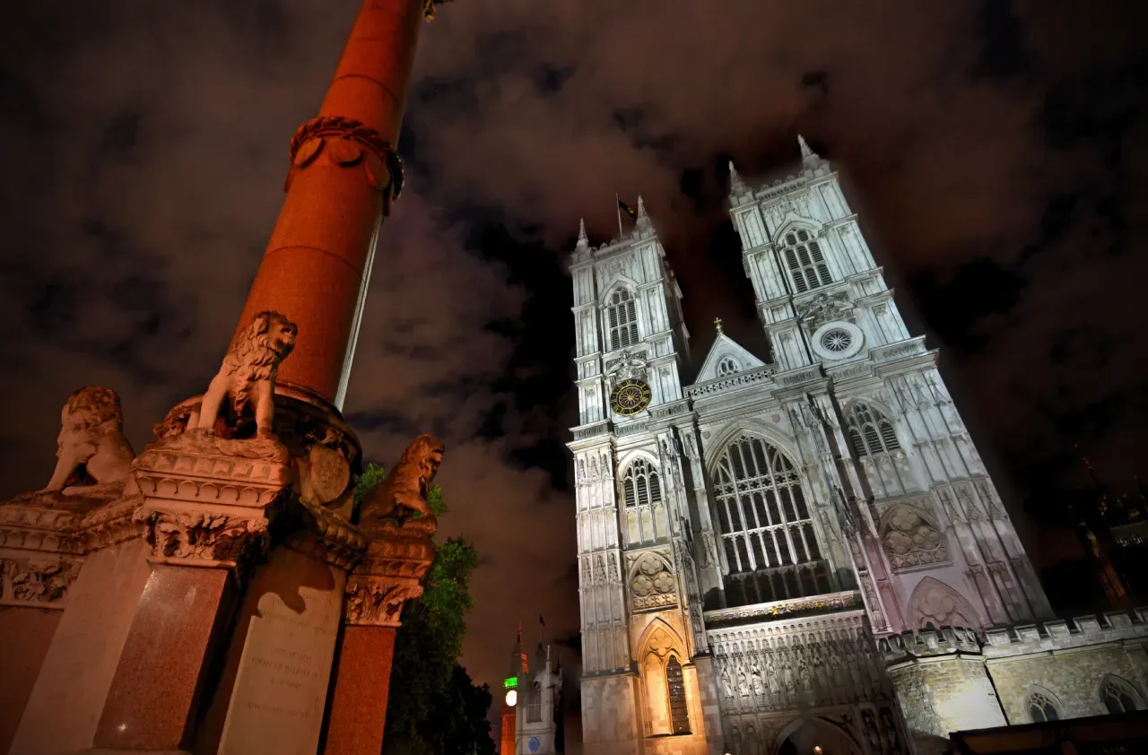 Westminster Abbey at night